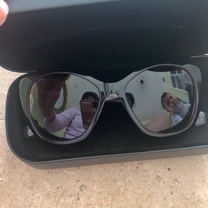 Dolce and Gabbana cat eye sunglasses hot pink black and clear with case